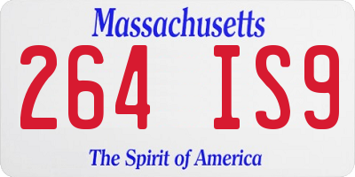 MA license plate 264IS9