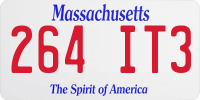 MA license plate 264IT3