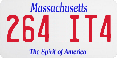 MA license plate 264IT4