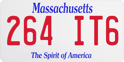 MA license plate 264IT6