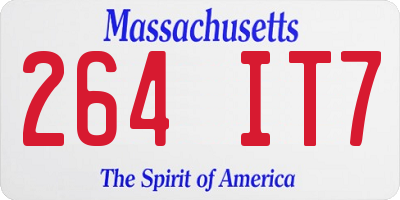MA license plate 264IT7
