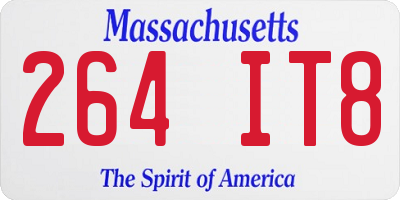MA license plate 264IT8