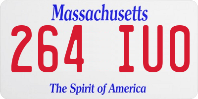 MA license plate 264IU0