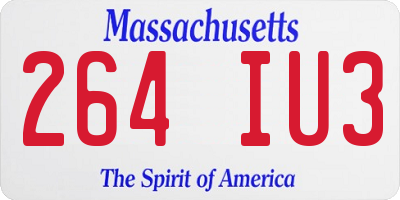 MA license plate 264IU3