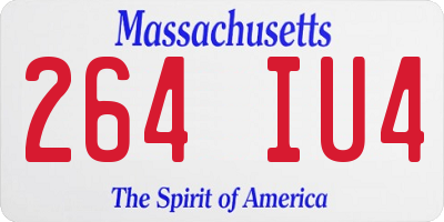 MA license plate 264IU4