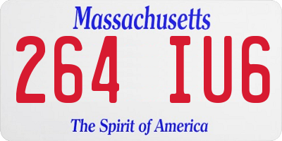 MA license plate 264IU6