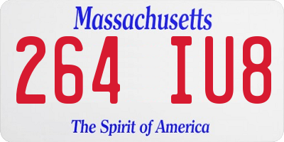 MA license plate 264IU8