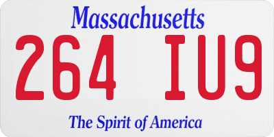 MA license plate 264IU9