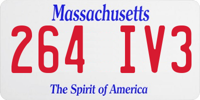 MA license plate 264IV3