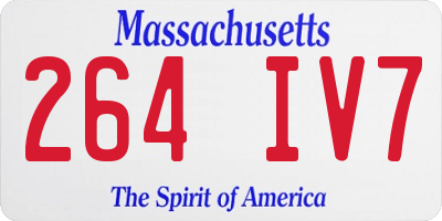 MA license plate 264IV7