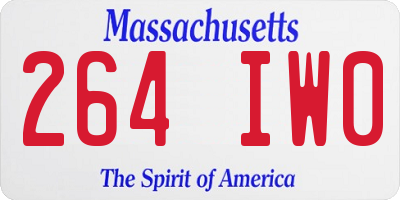 MA license plate 264IW0