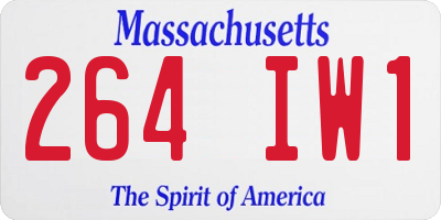 MA license plate 264IW1
