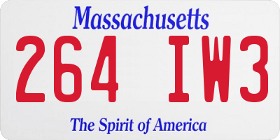 MA license plate 264IW3