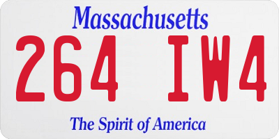MA license plate 264IW4
