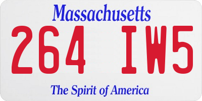 MA license plate 264IW5