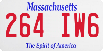 MA license plate 264IW6