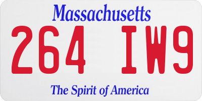 MA license plate 264IW9