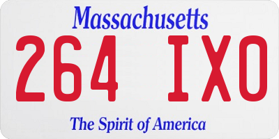 MA license plate 264IX0