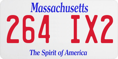 MA license plate 264IX2