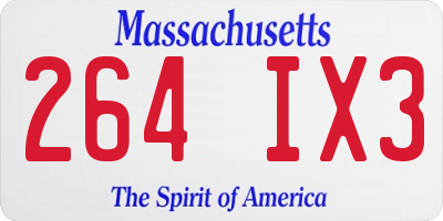 MA license plate 264IX3