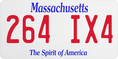 MA license plate 264IX4