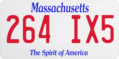 MA license plate 264IX5