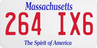 MA license plate 264IX6