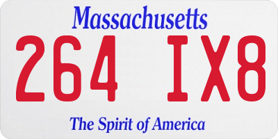 MA license plate 264IX8