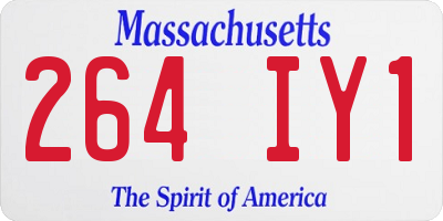 MA license plate 264IY1