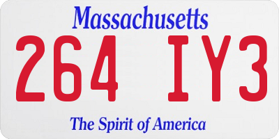 MA license plate 264IY3
