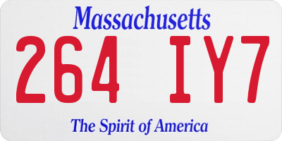 MA license plate 264IY7
