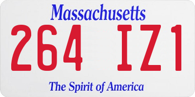 MA license plate 264IZ1