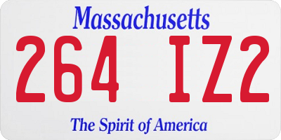 MA license plate 264IZ2
