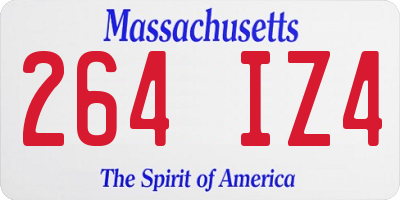 MA license plate 264IZ4