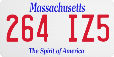 MA license plate 264IZ5