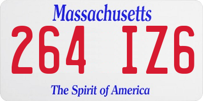 MA license plate 264IZ6