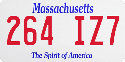 MA license plate 264IZ7