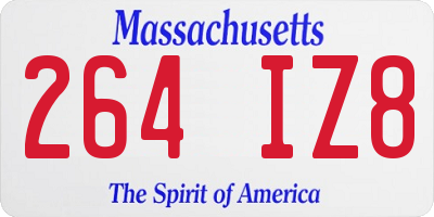 MA license plate 264IZ8