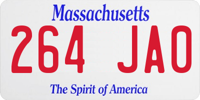 MA license plate 264JA0