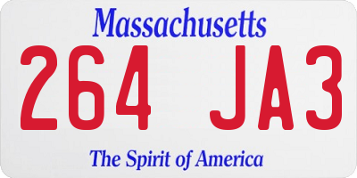 MA license plate 264JA3