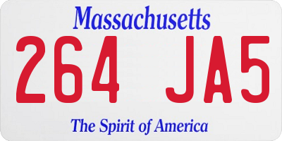 MA license plate 264JA5