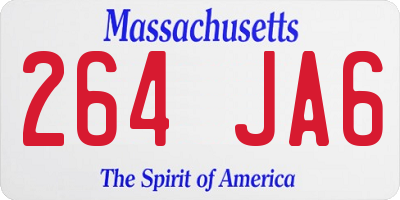 MA license plate 264JA6