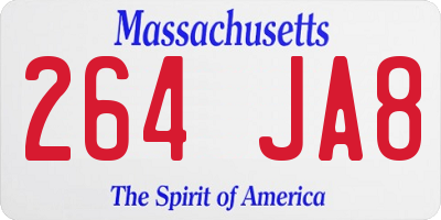MA license plate 264JA8