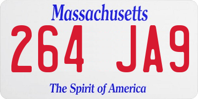 MA license plate 264JA9