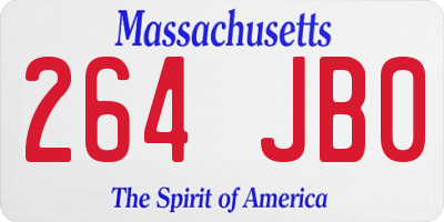 MA license plate 264JB0