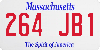 MA license plate 264JB1