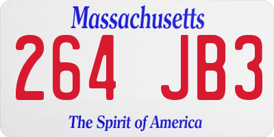 MA license plate 264JB3