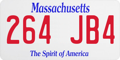 MA license plate 264JB4