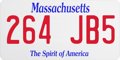 MA license plate 264JB5
