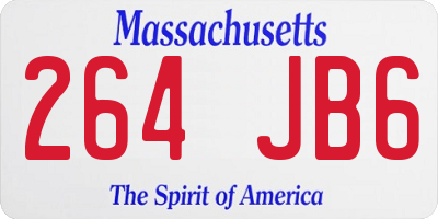 MA license plate 264JB6